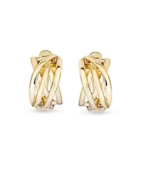 Bling Jewelry Classic Celtic Knot Clip-On Earrings Two Tone For Non-Pierced Ears Gold Plated
