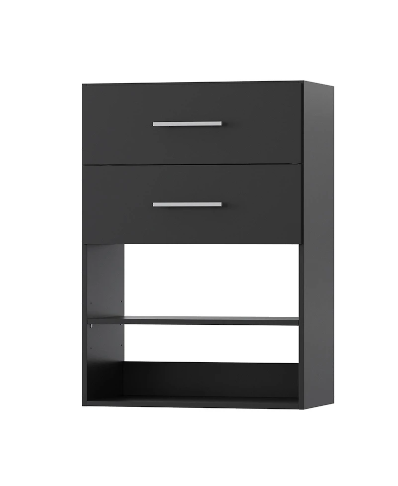 Short Tower Wood Built Closet Organizer Unit, Starter Kit