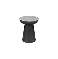 Jofran Circularity Modern Luxury Marble and Iron 18" Round Pedestal End Table