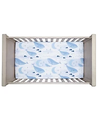 Lambs & Ivy Bubbles & Squirt 100% Cotton Whale/Ocean Fitted Crib/Toddler Sheet