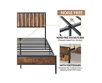 gaomon Queen Bed Frame with Headboard and Footboard, Metal Bed Frame with 14 Heavy Duty Steel Slats, Metal Queen Bed Frame, Under-Bed Storage, No Box