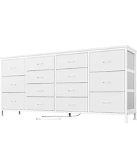 gaomon 14 Drawer Dresser, 63 Inch White Dresser Tv Stand