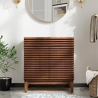Mid-Century Freestanding Bathroom Cabinet Vanity with Storage