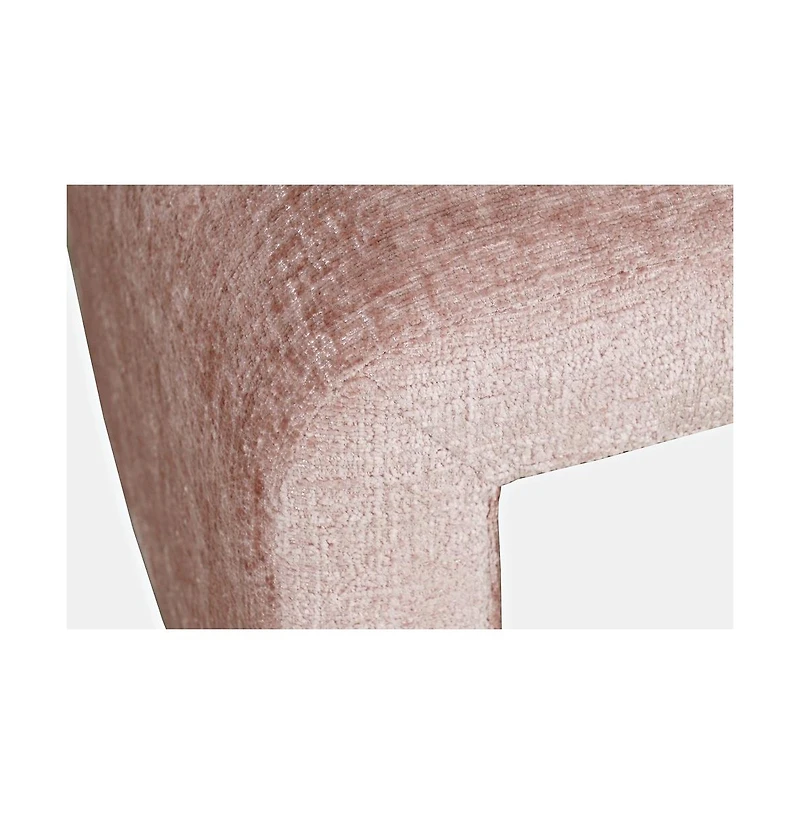 Jofran Luxury Curved Upholstered Waterfall Jacquard Petite Ottoman Bench - Set of 2