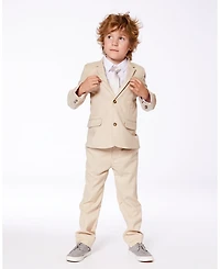 Deux par Deux Boy Neck Tie Light Taupe Striped - Toddler|Child