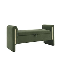 Modern Teddy Bed End Bench with Storage and Arms, Upholstered Foot Rest Stool, Comfy Vanity Bench-The Pop Home