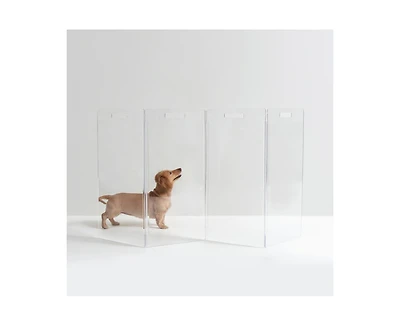 Hiddin Clear Freestanding Pet Gate Zig Zag