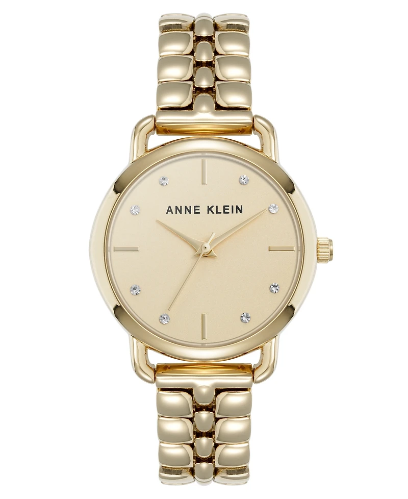 Anne Klein Women's Quartz Signature Gold-Tone Metal Alloy Watch, 30mm