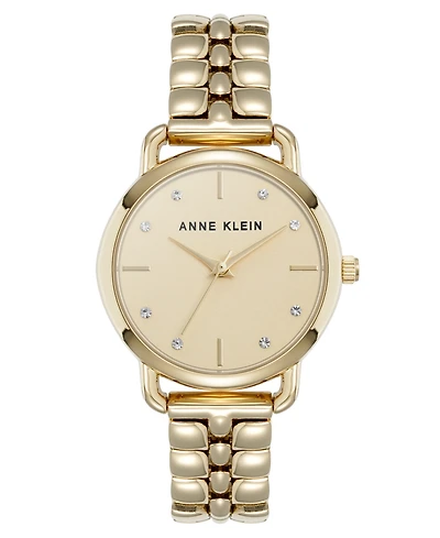 Anne Klein Women's Quartz Signature Gold-Tone Metal Alloy Watch, 30mm