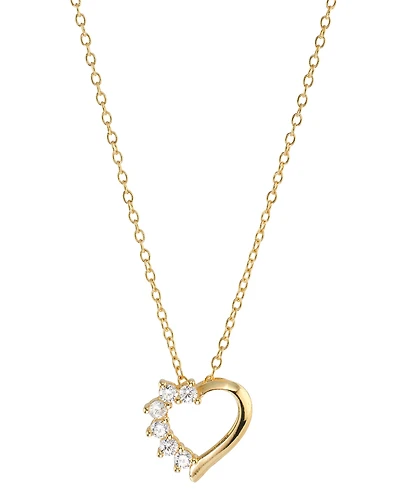 Cubic Zirconia Heart Pendant Necklace (1/3 ct. t.w.) Sterling Silver