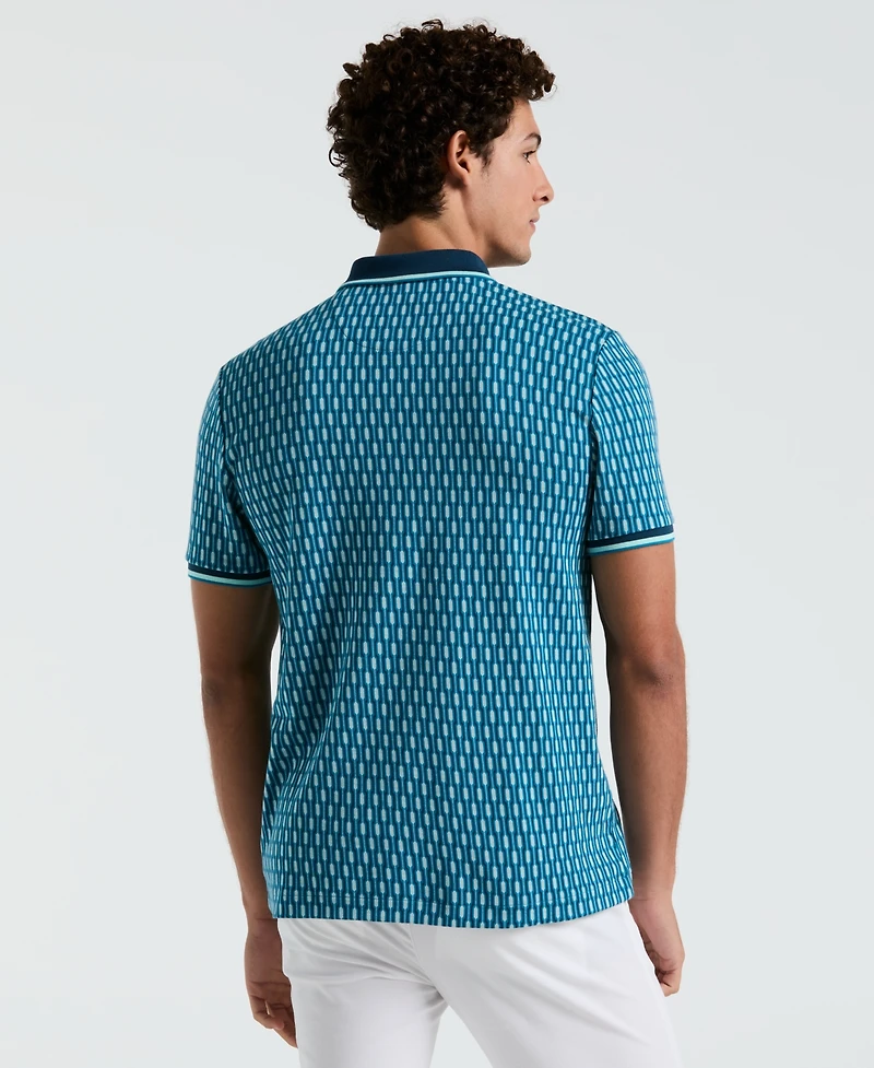 Original Penguin Men's Slim Fit Short Sleeve Tipped Jacquard Polo Shirt