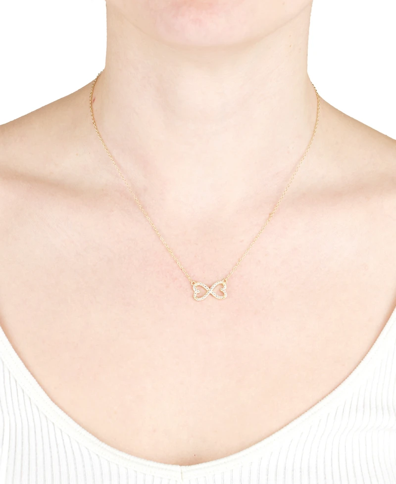 Cubic Zirconia Infinity Heart Pendant Necklace (3/4 ct. t.w.) in 14k Gold over Sterling Silver