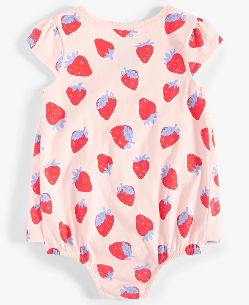 First Impressions Baby Girls Strawberry-Print Skirted Sunsuit, Exclusively at Macy's