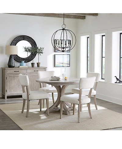 Sadie -Pc. Round Dining Set (Table & Upholstered Side Chairs