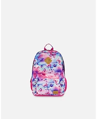 Deux par Deux Girl Backpack Butterflies On Multicolored And Vibrant Pink Background - Child