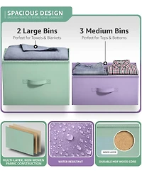 Sorbus Dresser with 5 Drawers - Storage Chest Organizer with Steel Frame, Wood Top, Handles, Fabric Bins