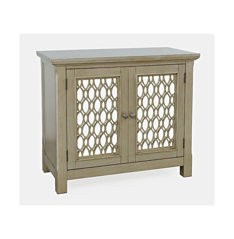 Jofran Isabella 38" Luxury Mirrored Accent Storage Cabinet