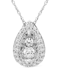 Diamond Teardrop Pendant Necklace (1/4 ct. t.w.) in 10k White Gold