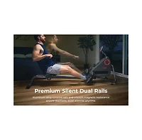 Sunny Health & Fitness Smart Silent Magnetic Rowing Machine with Dual Slide Rail