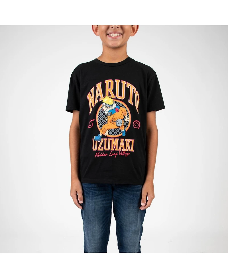 Naruto Little Boys Uzumaki Crew Neck Short Sleeve 4pk Tees-Small
