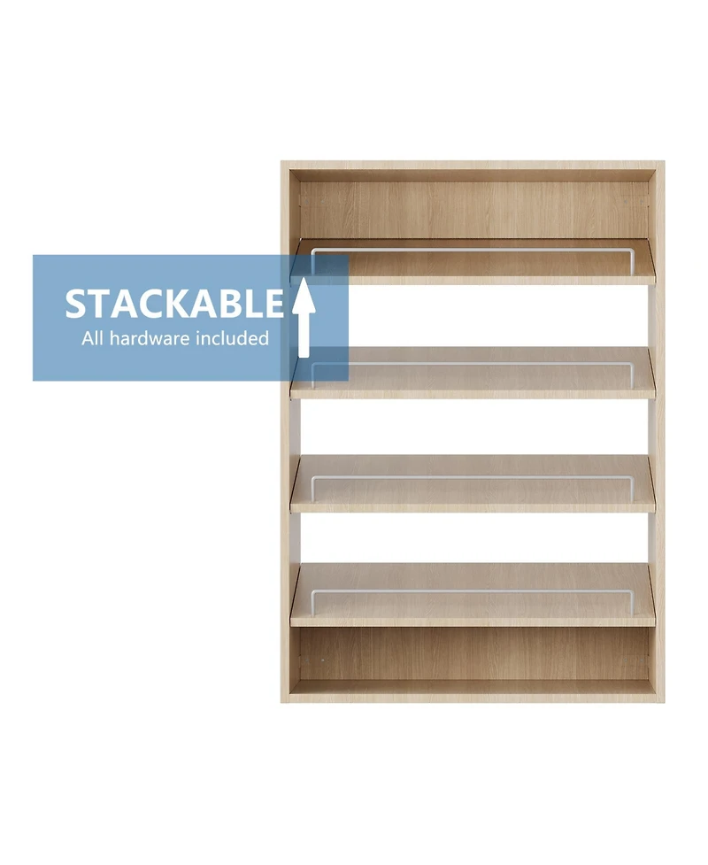 Modular Storage Angled Shelves, Wood Closet Organizer Adjustable, Stacking
