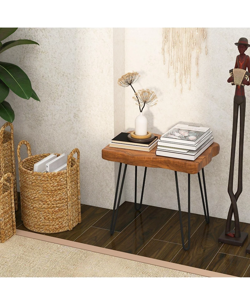 Gouun Rectangular Reclaimed Recycled Indonesia Teak Wood End Table