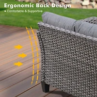 Xizzi 5 Piece Patio Furniture, Outdoor Furniture Sets, Modern Wicker Sectional and 2 Pillows, All Weather Garden Sofa, Backyard,