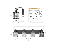 gaomon Modern Crystal Bathroom Vanity Lights Black Bathroom Light Fixtures Crystal Vanity Shower Lights Over Mirror, Mirror Glass Crystal Bathroom Van