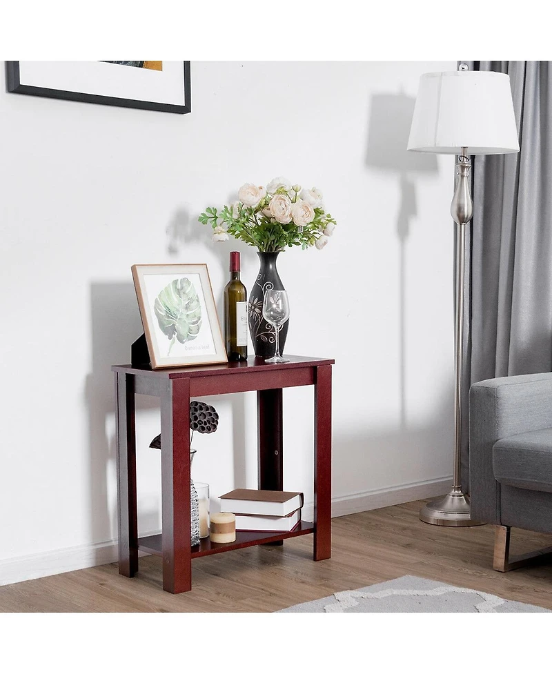Gouun 2-Tier Modern Compact End Table with Storage Shelf