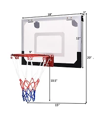 Kuyotq Over-The-Door Mini Basketball Hoop Includes Basketball & Hand Pump
