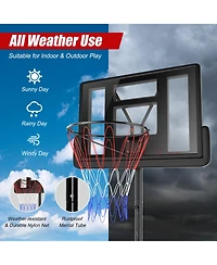 Kuyotq Height Adjustable Portable Shatterproof Backboard Basketball Hoop with 2 Nets