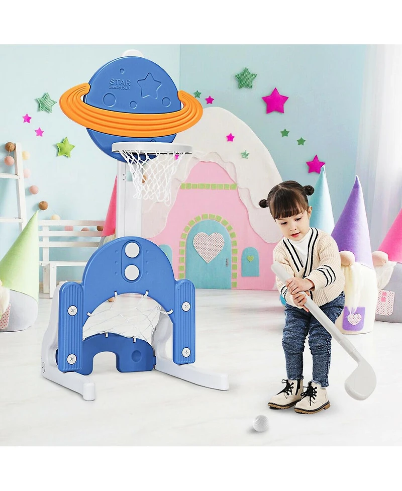 Kuyotq 3 in 1 Kids Basketball Hoop Set with Balls