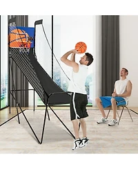 Kuyotq Foldable Single Shot Basketball Arcade Game with Electronic Scorer and Basketballs