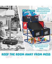 Kuyotq Kids Arcade Basketball Game Set with 4 Basketballs and Ball Pump