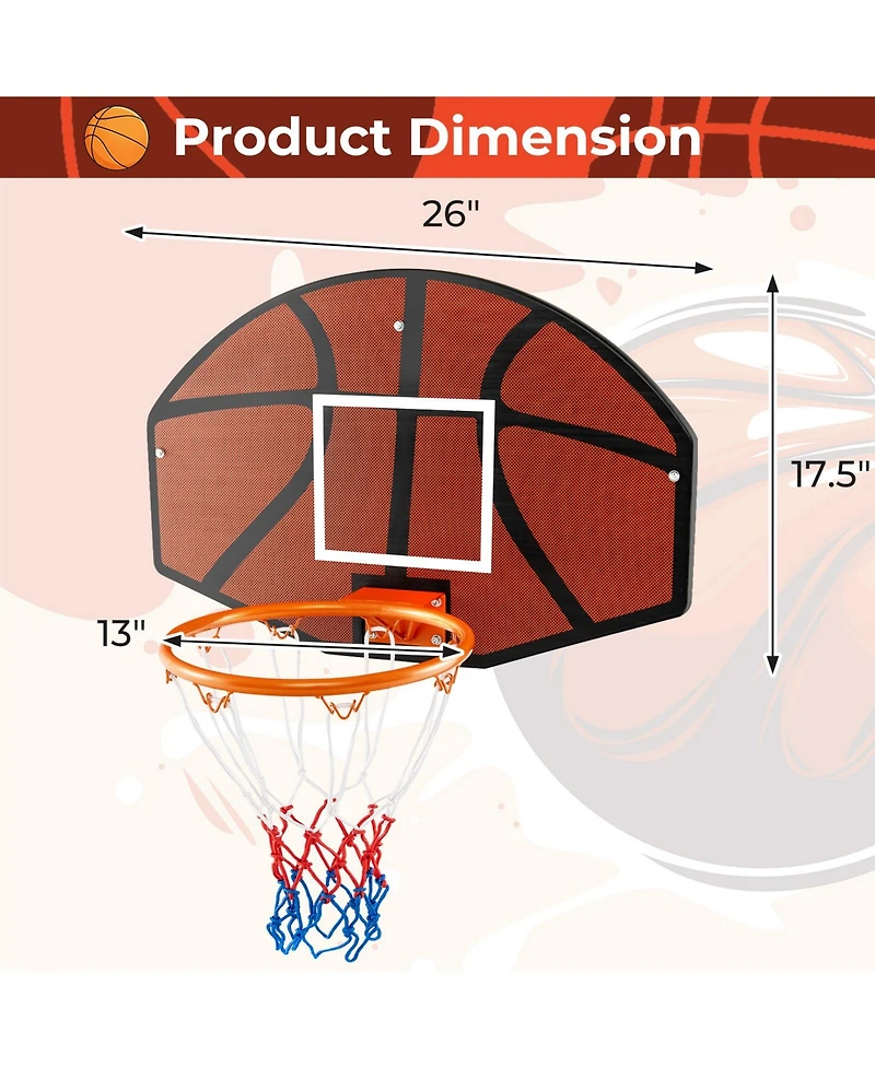 Kuyotq Indoor Outdoor Basketball Games with Large Shatter-proof Backboard