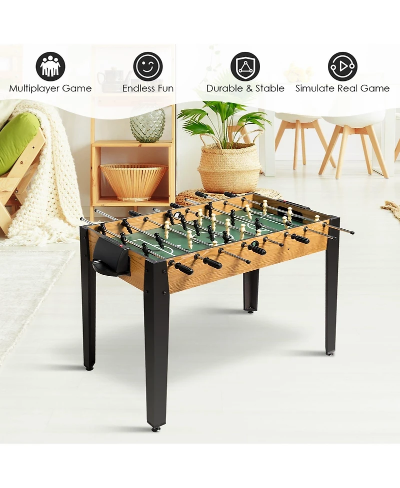 Kuyotq 48" Competition Sized Home Recreation Wooden Foosball Table
