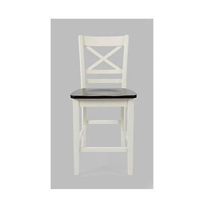 Jofran Asbury Park Solid Acacia Farmhouse X Back Stool (Set of 2