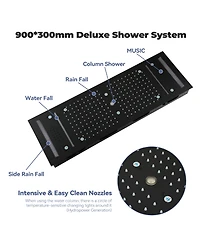 Casainc Flush-Mount Led Bluetooth Music Rainfall Shower System with Smart Touch Screen Display