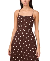 1.state Women's Linen Blend Printed Maxi Dress