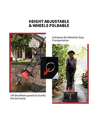 Mecale 14 Inch 10 Amp Corded Electric Tiller and Cultivator with 9-Inch Tilling Depth