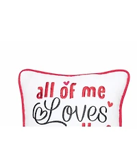 10" x 10" Valentine's Day "All of Me Loves All of You" Small/Petite Accent Throw Pillow
