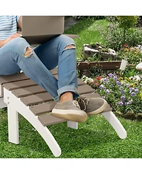 Aoodor Outdoor Adirondack Ottoman - Weather-Resistant Hdpe Patio Footrest for Ultimate Relaxation