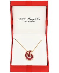Effy Ruby (2-1/3 ct. t.w.) & Diamond (3/8 ct. t.w.) Swirl 18" Pendant Necklace in 14k Rose Gold