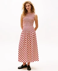 Tommy Hilfiger x Sofia Richie Grainge Women's Striped Smocked-Bodice Maxi Dress