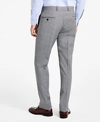 B by Brooks Brothers Men's Windowpane Wool-Blend Stretch Classic-Fit Suit Pants