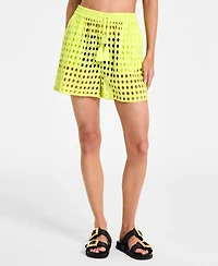 Dotti Women's Cotton Openwork Dot Drawstring-Waist Shorts