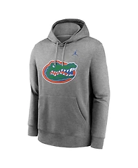 Jordan Men's Heather Gray Florida Gators Primetime Evergreen Club Fleece Pullover Hoodie