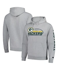 Starter Men's Heather Gray Green Bay Packers Vintage Pullover Hoodie