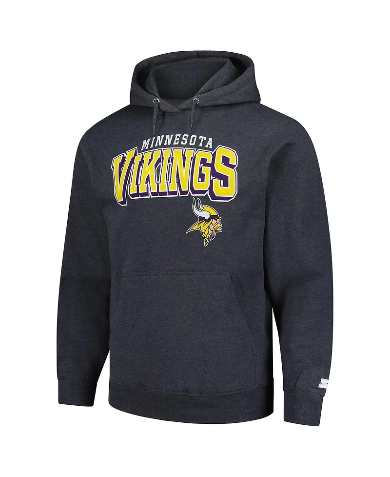 Starter Men's Charcoal Minnesota Vikings Vintage Pullover Hoodie
