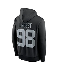 Nike Men's Maxx Crosby Black Las Vegas Raiders Player Name Number Performance Pullover Hoodie
